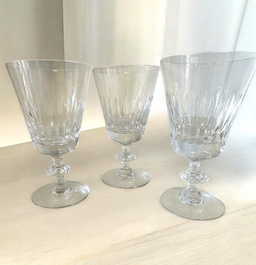 Vintage FOSTORIA Empress Stemmed Water Goblets/glasses Set Of 3